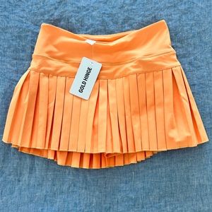 GOLD HINGE - Sunrise Orange Pleated Tennis Skirt